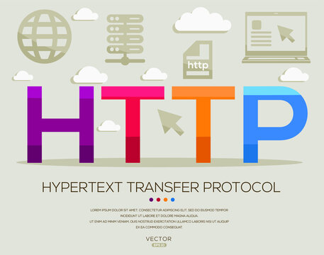 http mean (Hypertext Transfer Protocol) Computer and Internet acronyms ,letters and icons ,Vector illustration.
