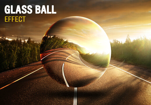 Glass Ball Photo Effect Mockup