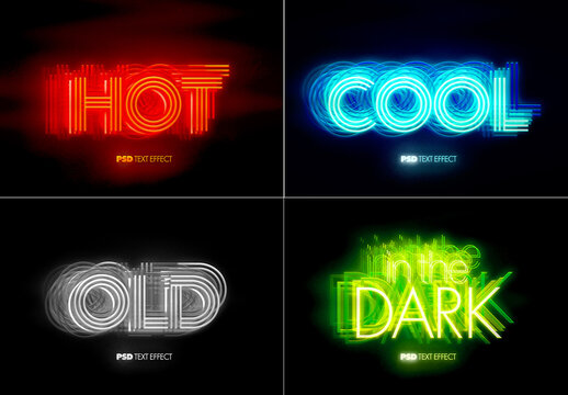 Glowing Hot and Cool Text Effect Bundle