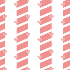 Chevron zigzag and hearts valentine's day seamless pattern