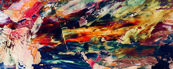 Abstract oil painting on canvas . background wallpaper. Modern motif visual art . Trendy hand...