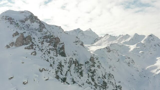 Gebirge in den franz&ouml;sischen Alpen im Winter