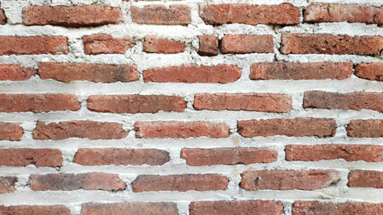 Red and White Old Brick Wall Texture Background.