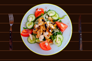 Chicken and mushroom salad