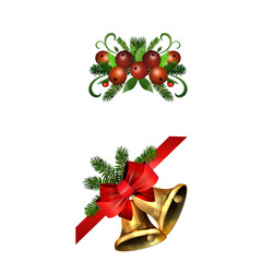 Christmas Holly brunches decoration vector