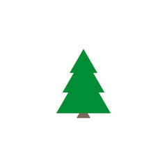 Christmas tree icon on white. flat icon for apps and websites
