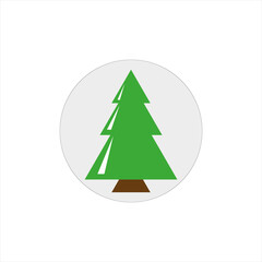 Christmas Tree Icon Symbol Design. Vector illustration of green tree silhouette isolated on white background. Simple shape style. Flat design. Can be use for decoration, gifts, greetings etc.