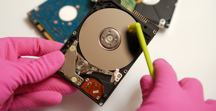 Safe cleaning and verification of your electronic data on media. Concept.