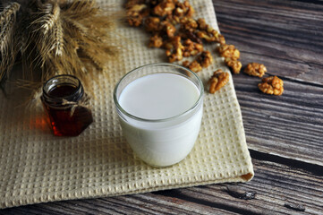 Milk, nuts and honey.