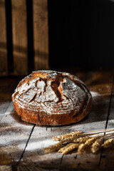 Homemade sourdough brown bread,freshly baked,whole wheat loaf
