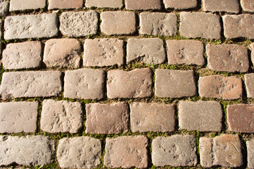 Grey cobble stone street pattern background
