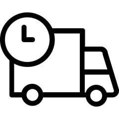 
A simple delivery van line icon vector 
