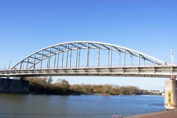 John Frost bridge on the river Rhine in Arnhem, Netherlands