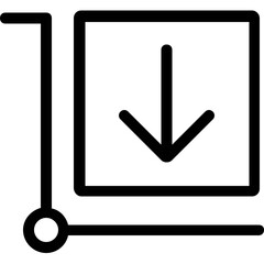 
Delivery package on a trolley line icon 
