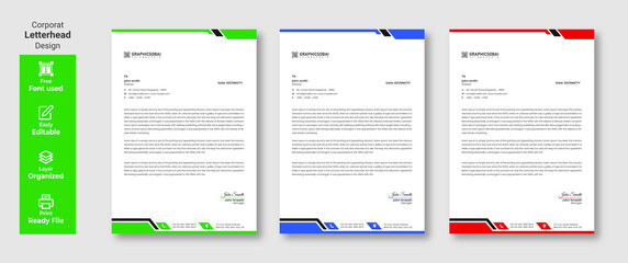 Modern Creative & Clean business style letterhead design template in flat style print with vector & illustration