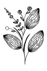 Decorative flowers. Vector stock illustration eps10. Hand drawing.