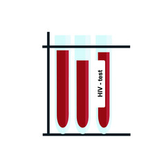 HIV test tube with blood. Word AIDS Day awarenes. AIDS, HIV, disease, blood test, virus, illness 