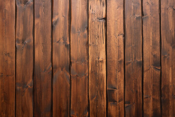 Old brown plank wooden table texture background.