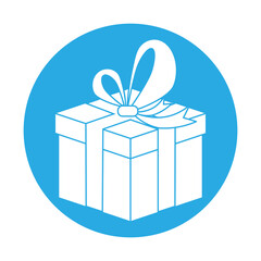 Simple illustration of Christmas gift box for Christmas holiday