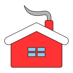 Simple illustration of Christmas House Concept of Christmas holiday