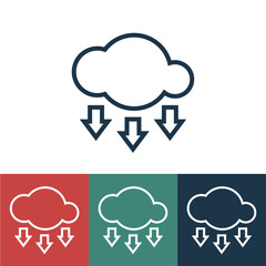 Linear vector icon with precipitation