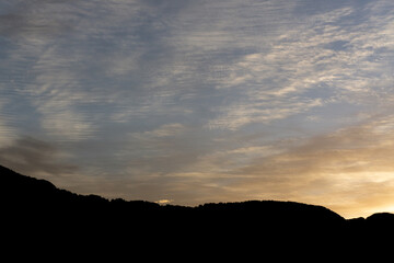 Panoramic view of the mountain landscape at sunset. Mountains, Turkey, Antalya