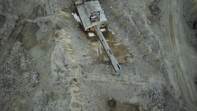 old Historical Gold Dredge on gold mining