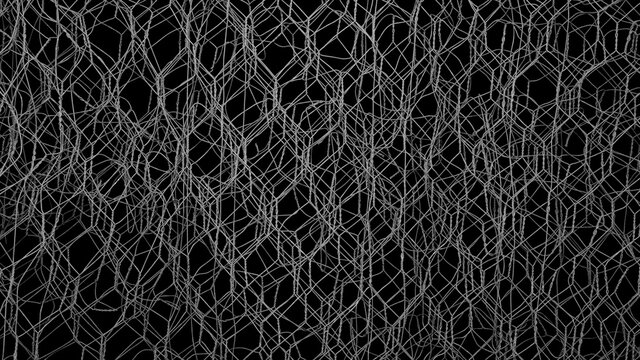 A Folded Section of Chicken Wire, Showing a Close Up View of the Universal Mesh, with a Squashed and Buckled Appearance.