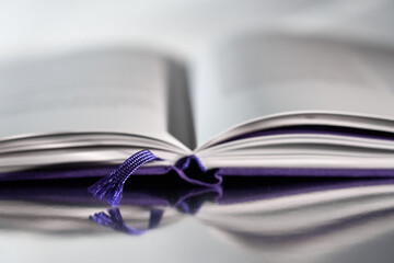 A blurred open book as an abstract background.