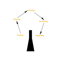 Diagram of Teamwork Building with keywords. EPS 10 - isolated on white background