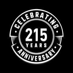 215 years anniversary logo template. Vector and illustration.