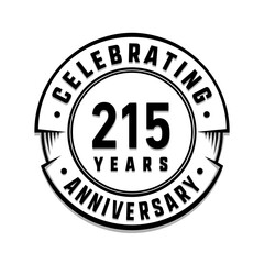 215 years anniversary logo template. Vector and illustration.