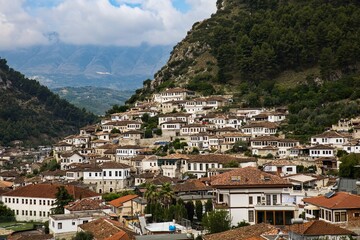 Fototapeta na wymiar Berat city in Albania - The town of the thousand windows