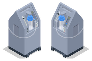 Isometric Home Medical Oxygen Concentrator. Medical oxygen concentrators for patients with COVID-19.
