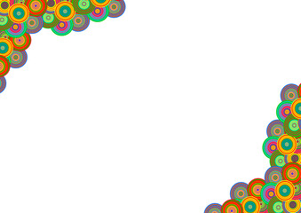 Beautifull frame background made of fun colorful circle shape pattern for decoration