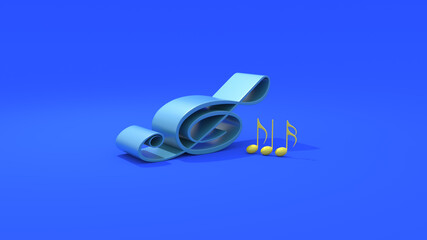 Musical notes and blue