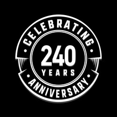 240 years anniversary logo template. Vector and illustration.