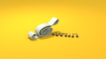 Musical notes and yellow