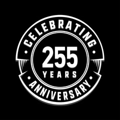 255 years anniversary logo template. Vector and illustration.