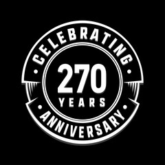 270 years anniversary logo template. Vector and illustration.