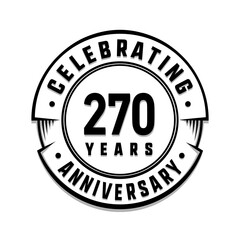 270 years anniversary logo template. Vector and illustration.