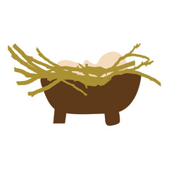 hand drawn baby Jesus on white background.