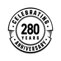 280 years anniversary logo template. Vector and illustration.