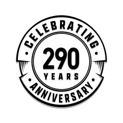 290 years anniversary logo template. Vector and illustration.