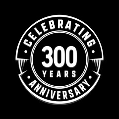 300 years anniversary logo template. Vector and illustration.