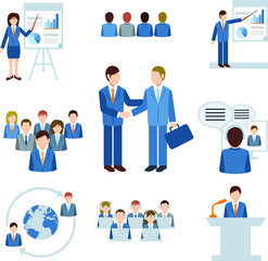 Business meeting characters. business people icon set