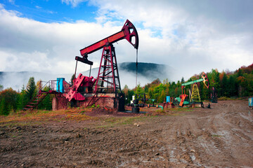 Fototapeta na wymiar Oil and gas production in autumn.
