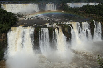 The huge waterfalls of Iguazu in the border between Brazil and Argentina