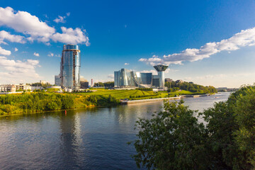 Obraz premium Modern cityscape with government building of Moscow Region