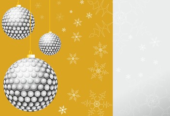 Golf ball greeting Colorful gold illustration